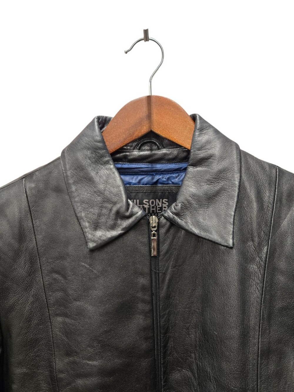 Y2K Wilson Leather Zip Up Moto Jacket - Picture 4 of 15